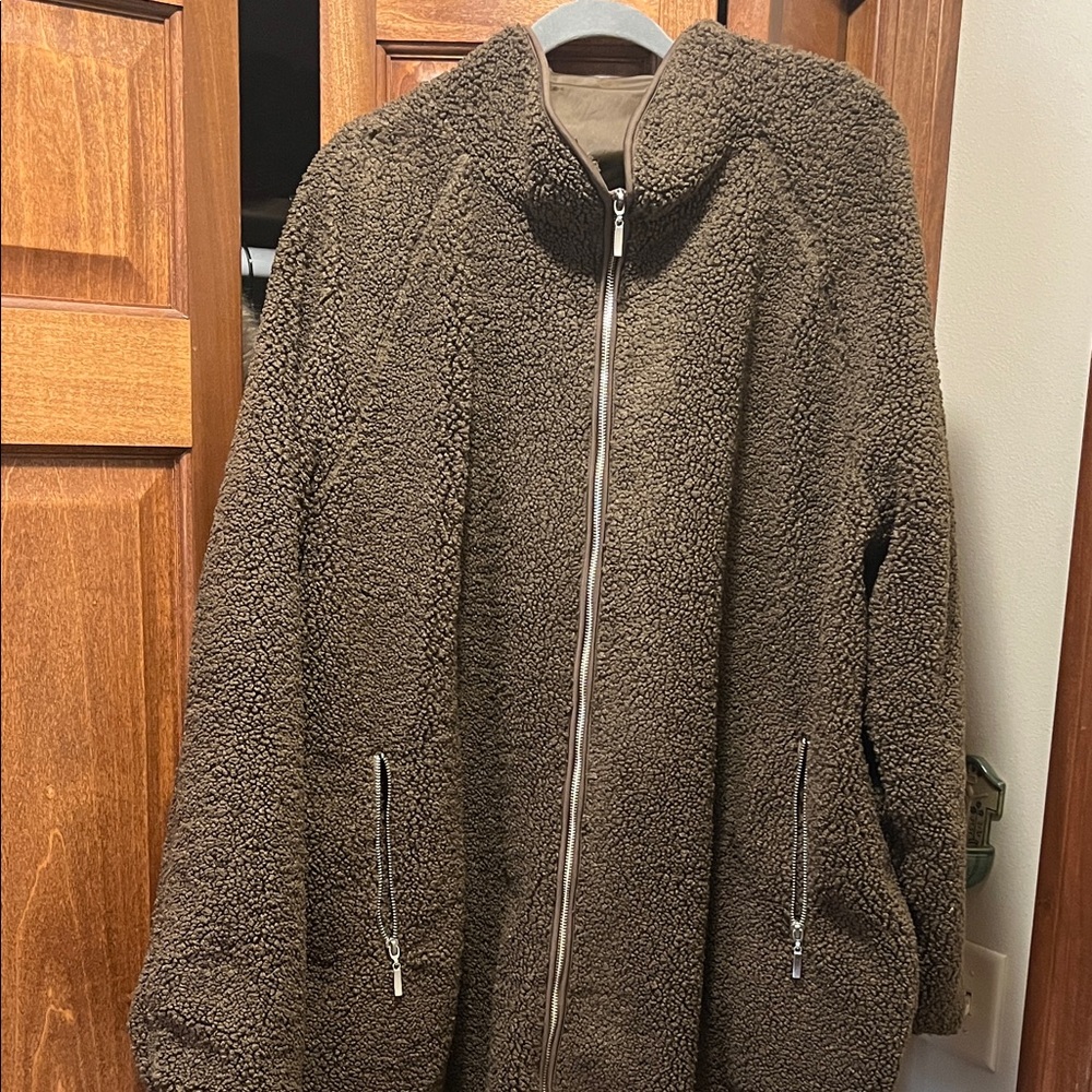 ellos Brown Teddy Jacket
